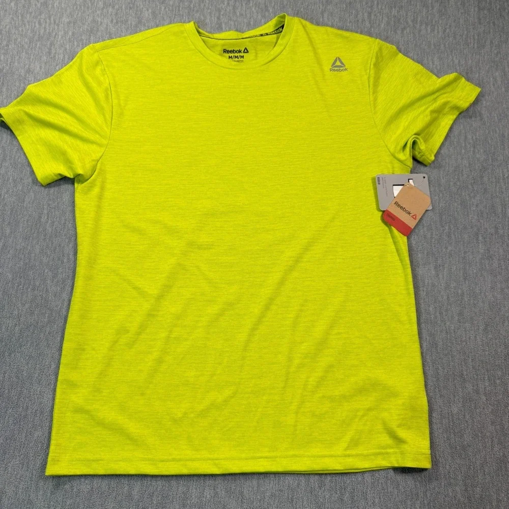 Reebok T-Shirt Men‎ M Yellow Regular Fit Training Lightweight Active Gym Tee NEW